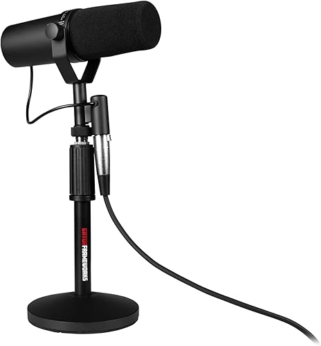 Miniatura 6 de Gator Frameworks (2) Paquete de soportes de micrófono de escritorio con (2) cables XLR de 10 pies, (GFW-MIC-DESKTOP-2PK)