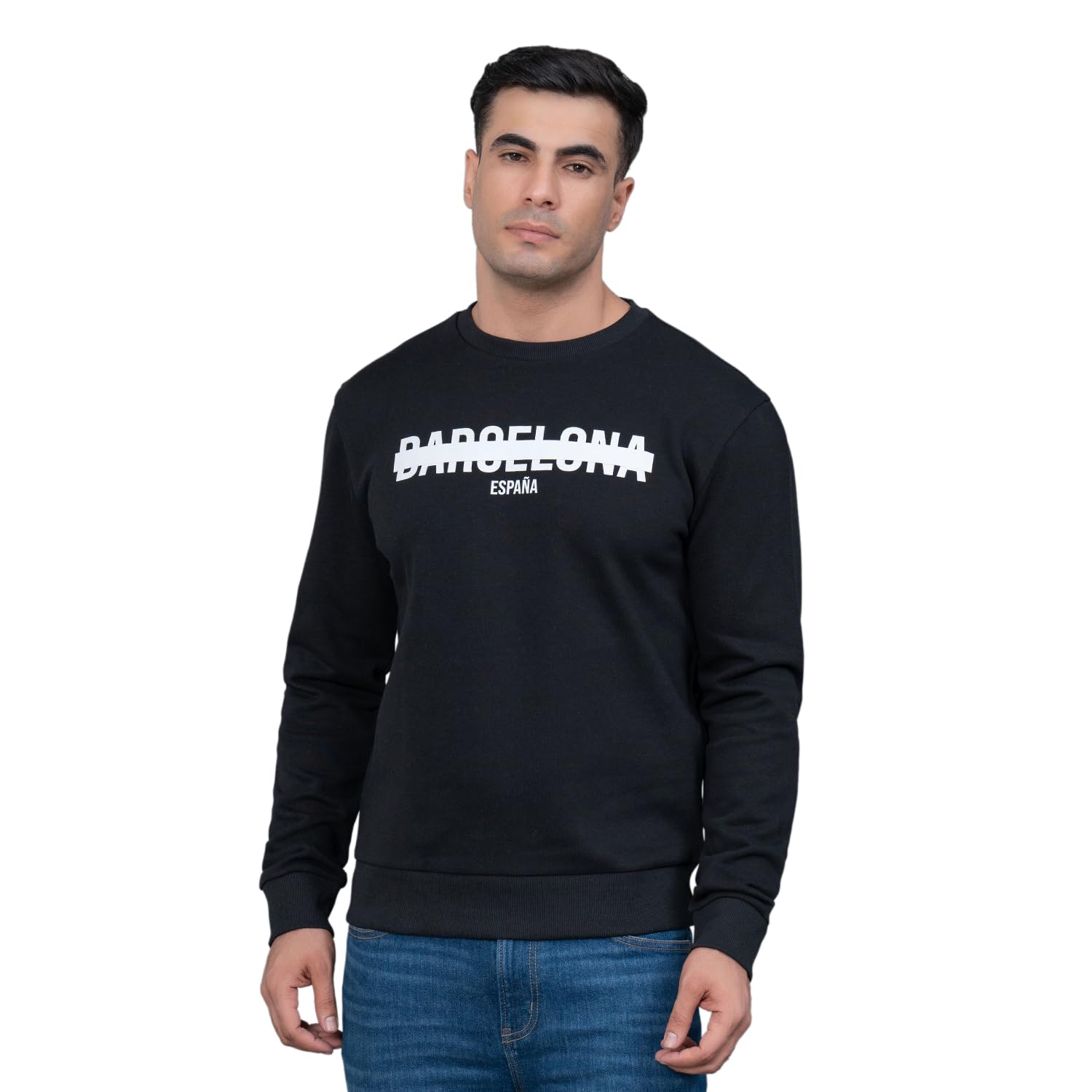 red tape Graphic Print Sweatshirt for Men | Comfortable with Stylish Design - RWS0171M-XXL Black-picture-18