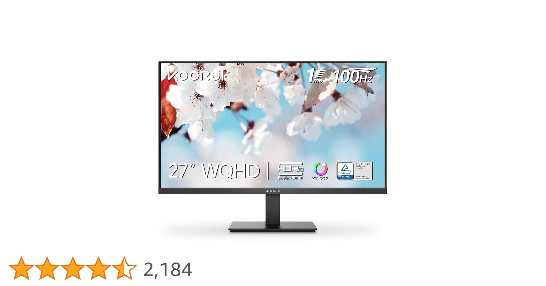 Amazon.co.jp: KOORUI モニター 27インチ IPS 非光沢 WQHD 100hz