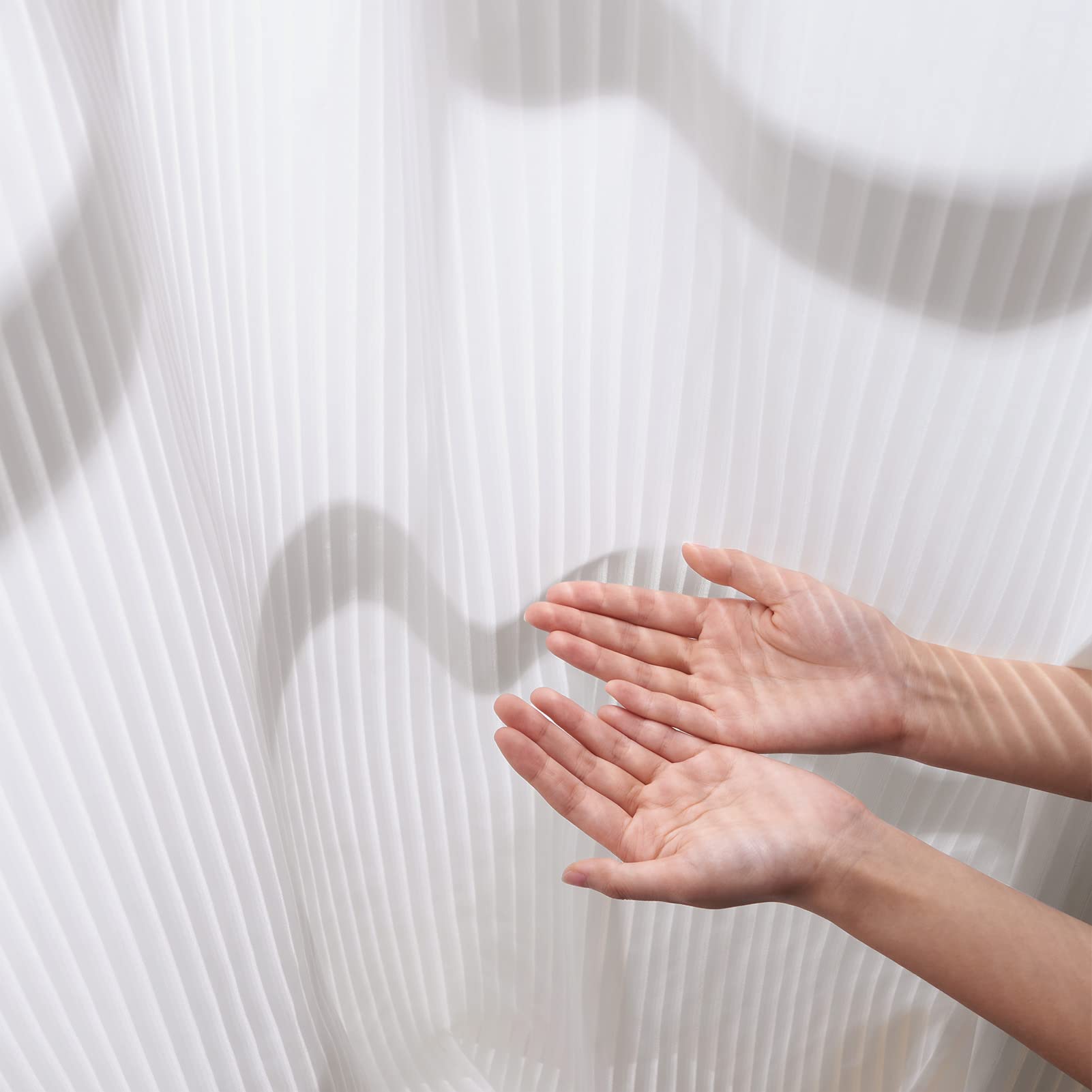 Topfinel Tende per Interni Tende in Voile Semi Trasparente Moderne per La Casa 1 Pezzi con Anelli 300x240 cm per Soggiorno Camera da Letto Bianco