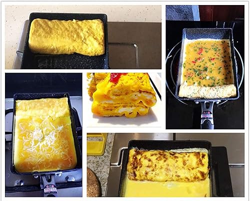 Miniatura 4 de Tamagoyaki - Sartén japonesa para tortillahuevos, colección de coloresrevestimiento antiadherente anodizado duro, sartén de acero al carbono (sin
