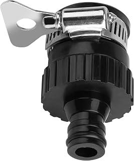 Universal Wasserhahn Schlauch Adapter Schnellkupplungssatz für Gartenarbeit und Auto Waschen, Gummi und Edelstahl, Schwarz, 6,5 cm