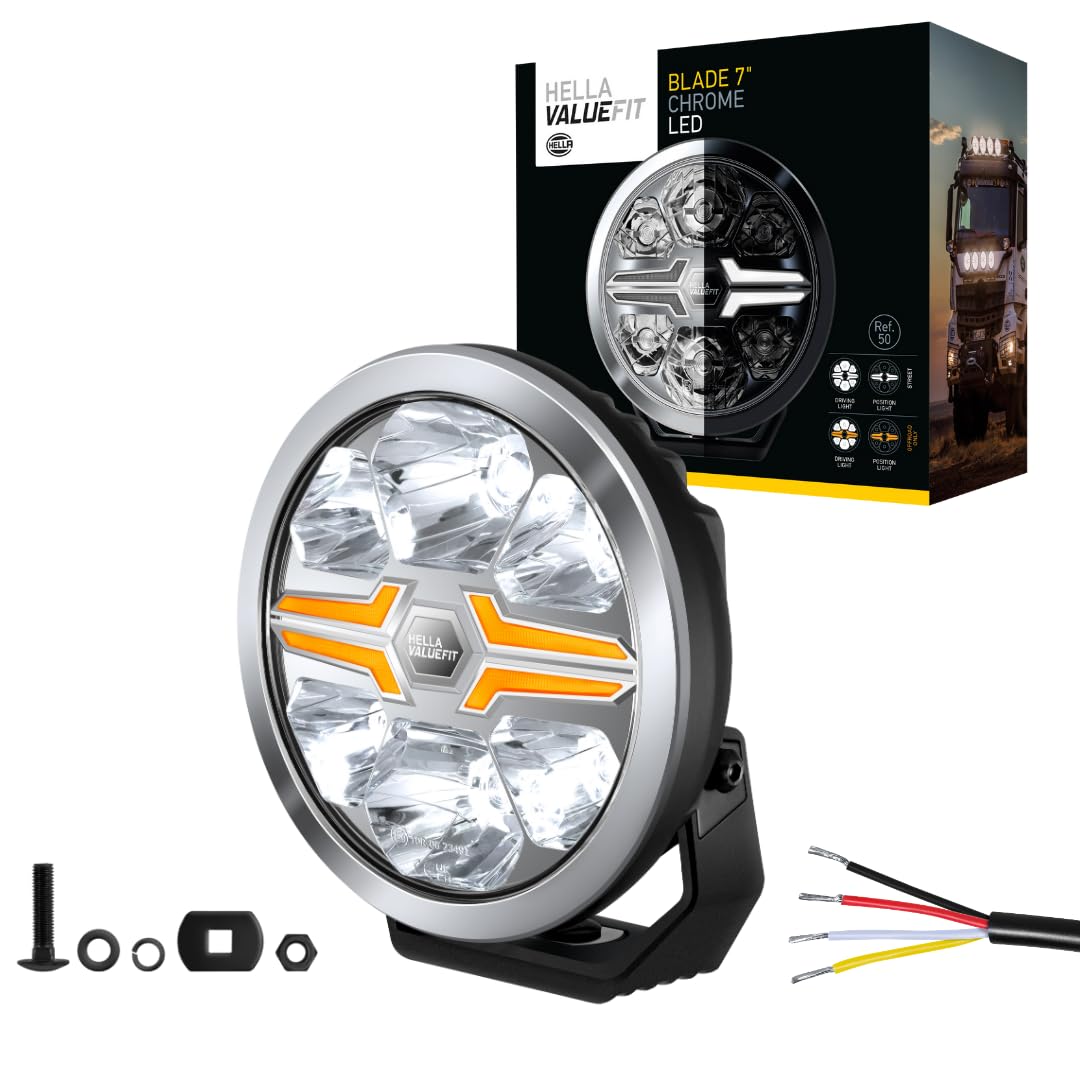 HELLA 1FJ 357 198-031 Spot Light Lamp LED Crystal Clear Lens 12V/24V Fits DAF
