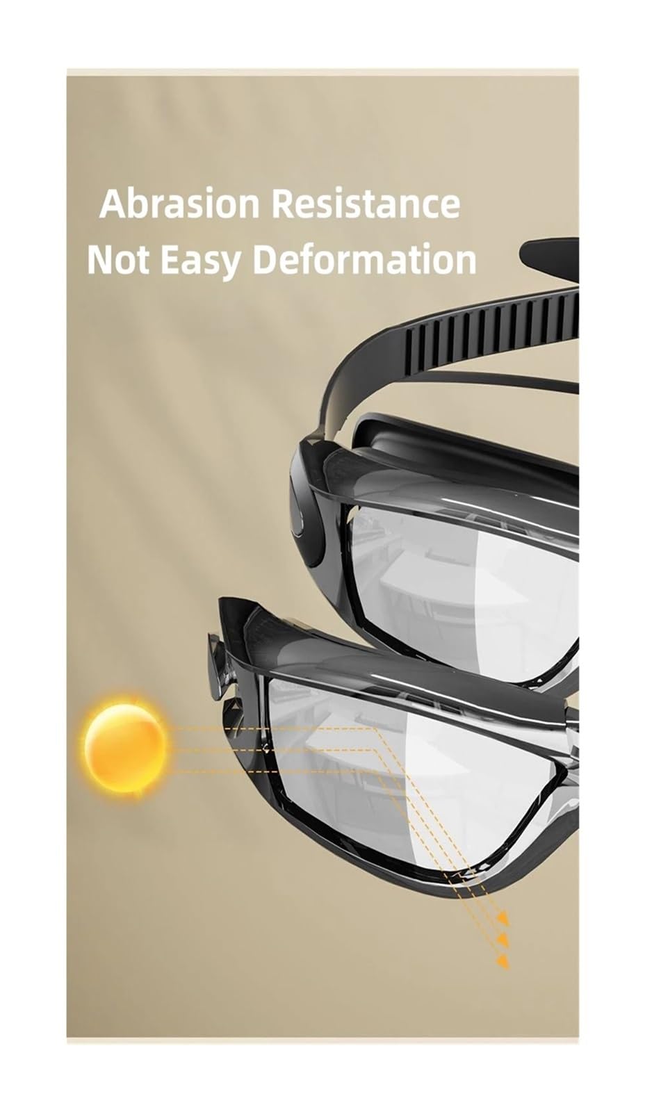 Masque Lunettes de Natation étanches antibuée HD pour Hommes et Femmes, Grande Monture, Ensemble de Lunettes de Natation et de plongée Masque plongée(F)