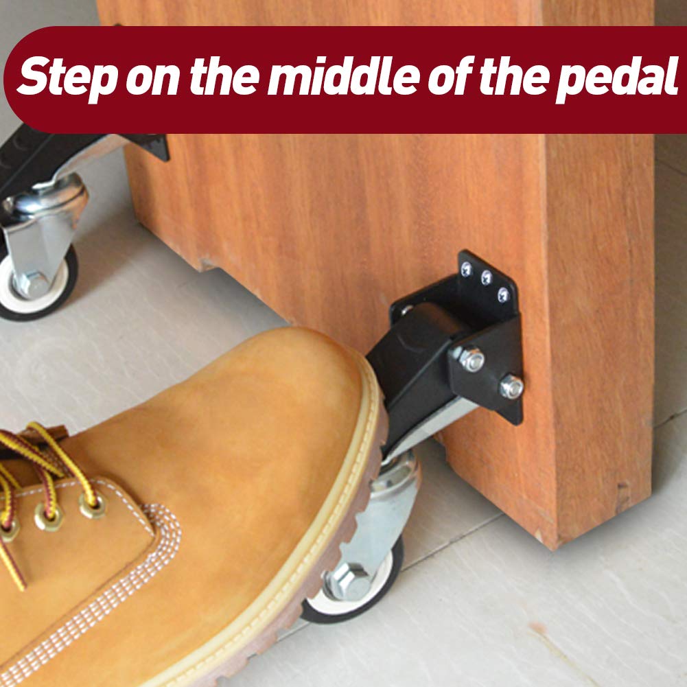 SPACEKEEPER Workbench Casters kit 660 Lbs - 4 Heavy Duty Retractable Caster Designed for Workbenches Machinery & Tables