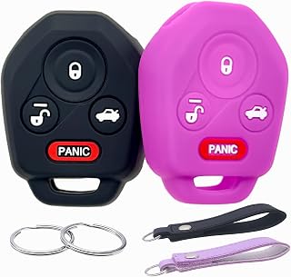 Silicone Rubber Key Fob Cover Compatible with 2008-2023 Subaru Crosstrek Forester Impreza Legacy Outback Tribeca WRX STI XV Crosstrek Ascent (Black Purple)