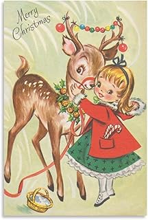 Weihnachtsmädchen Bier 20. Jahrhundert Vintage Ästhetik Poster Leinwand Kunstdruck Moderne Familie Schlafzimmer Dekor Poster 40 x 60 cm