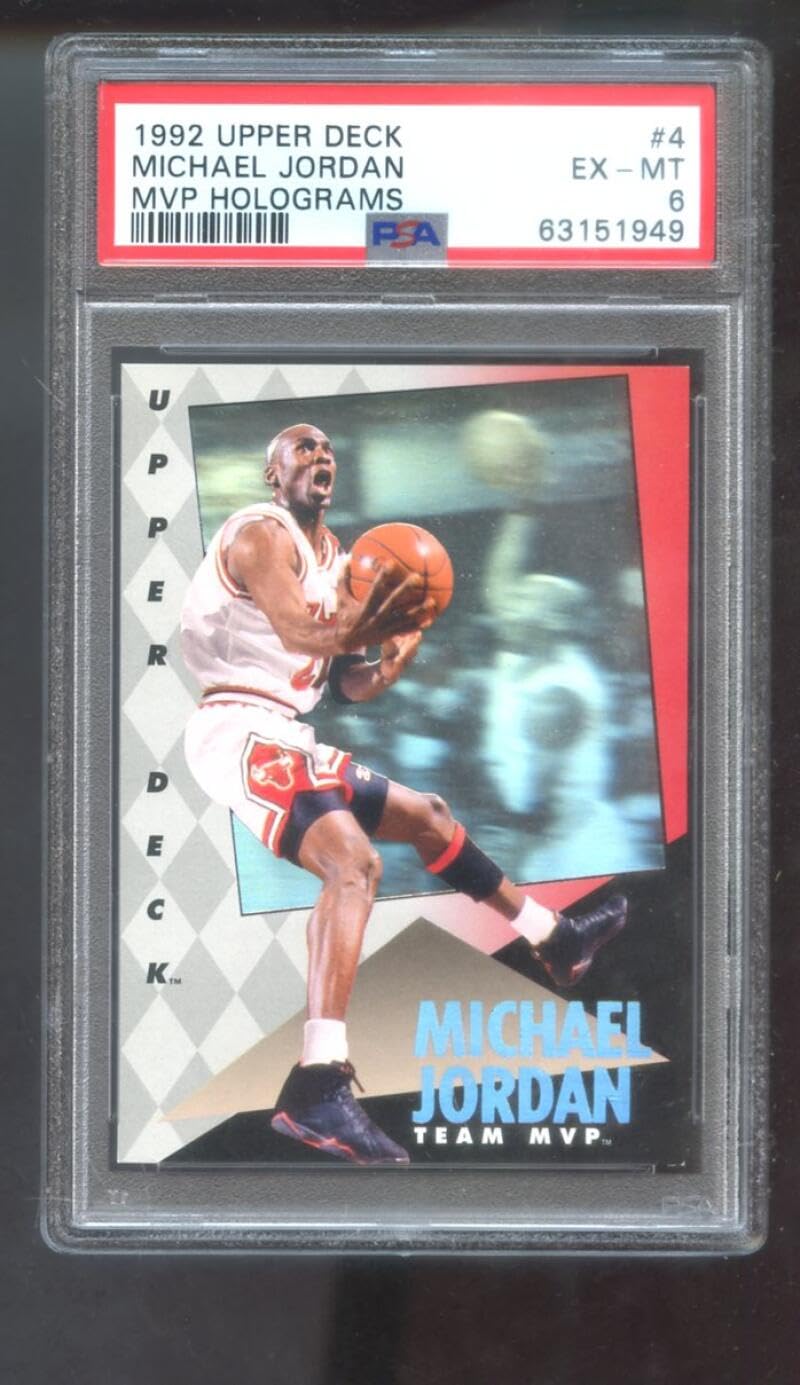 Amazon.com: 1992-93 Upper Deck Team MVP Holograms #4 Michael Jordan PSA 6  Graded Basketball Card NBA 92-93 1992-1993 Chicago Bulls : Everything Else
