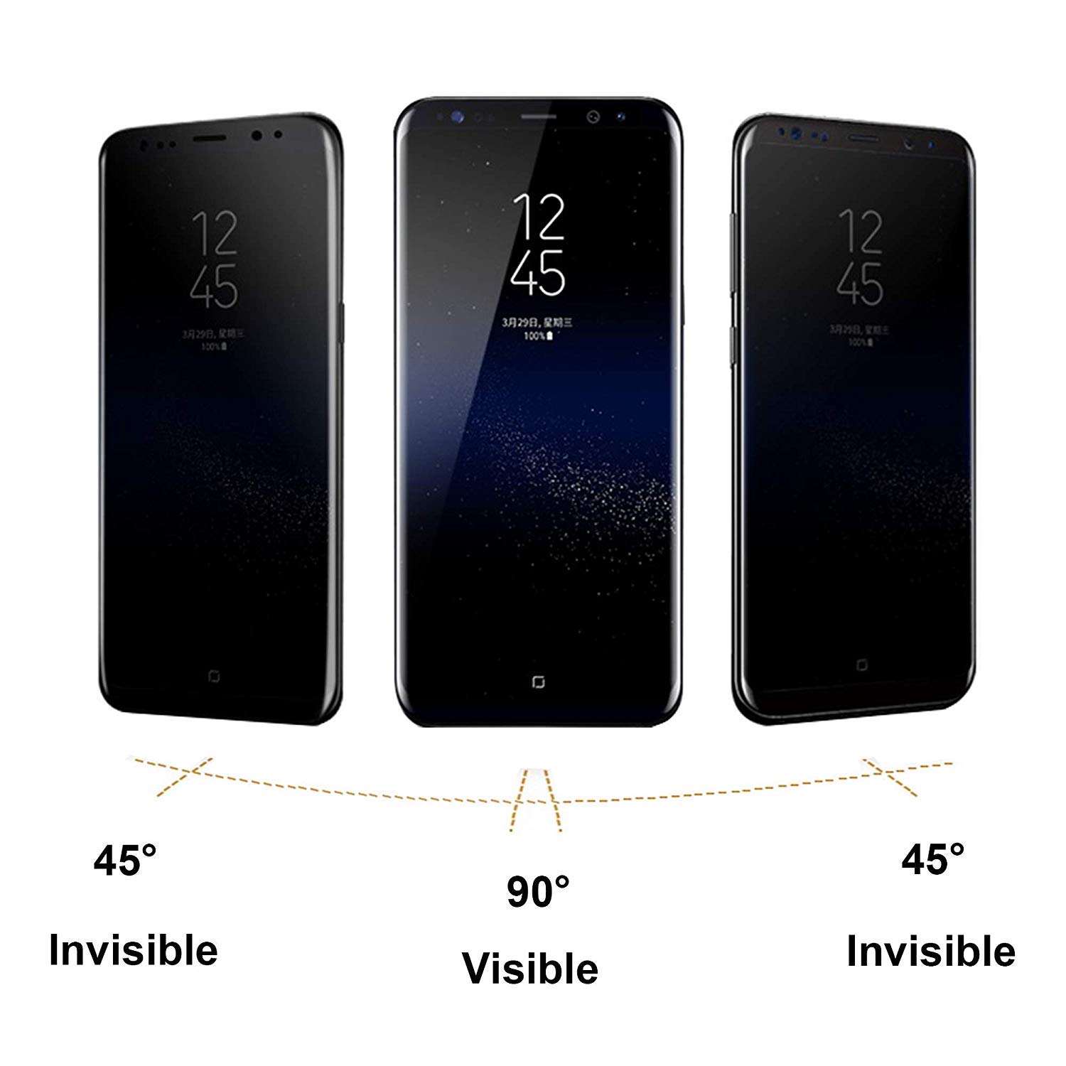 [2-pak] Galaxy S9 Plus Ochraniacz ekranu Prywatność Szkło hartowane, Maxwolf 3D Curved Edge, Anti-Spy, Anti-Scratch, Case Friendly, 9H Hardness Shield do Samsung Galaxy S9+