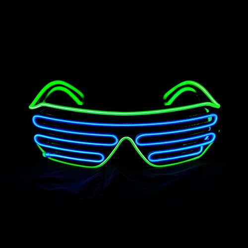 Lentes de sol LED con luz intermitente, para fiestas de los años 80, EDM RB03