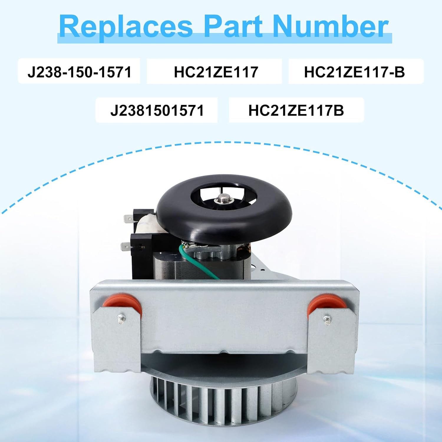 Adviace J238-150-1571 Furnace Draft Inducer Blower Motor Kit for Jakel Inc Durham, HC21ZE117-B HC21ZE117 Draft Inducer Blower Motor for Jakel, Bryant, Durham, Carrier Furnace Models