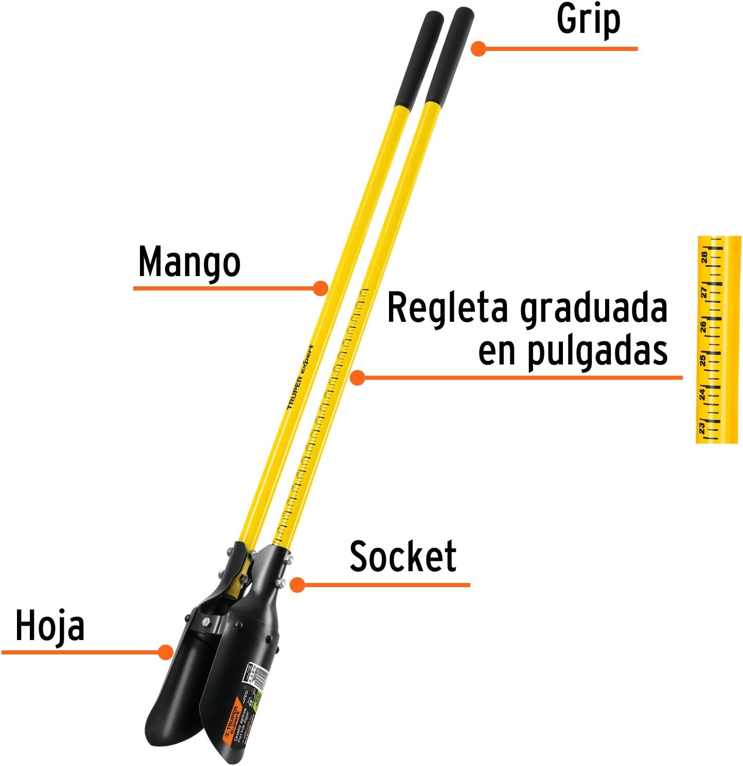 TRUPER CA-38F 48" Fiberglass Handles Hercules Pattern Post Hole Digger