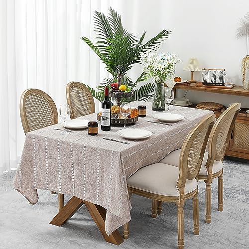 Chassic 60 x 84 inches Farmhouse Style Linen tablecloths, Wrinkle