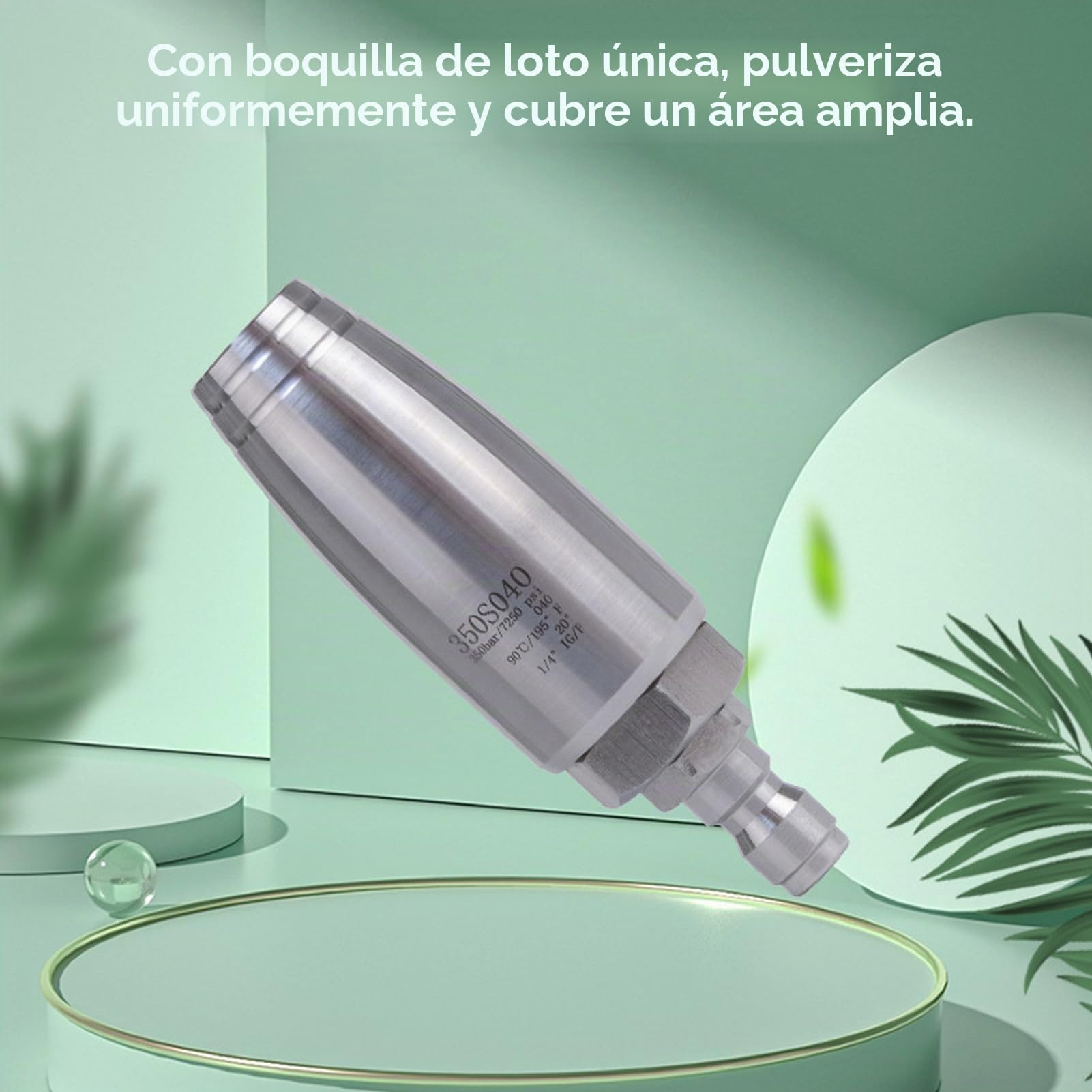 Boquilla giratoria de alta presión, boquilla turbo giratoria para lavadora de alta presión, 350 bar, acero inoxidable, acoplamiento rápido de 1/4 pulgadas, juego de boquilla rociadora, para coche
