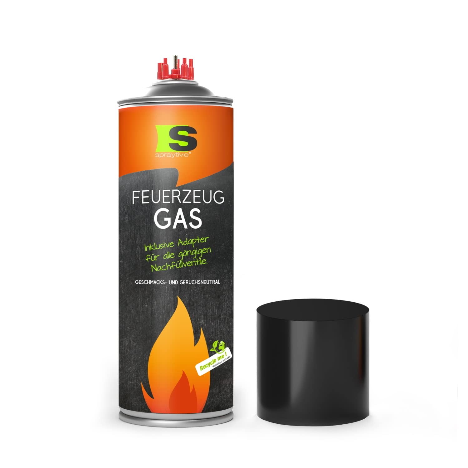 12 x 500 ml de gas butano XXL para sopletes y mecheros – Gas para mecheros con adaptador para rellenar, compatible con mecheros Clipper, llama de chorro, quemador de cocina, etc.