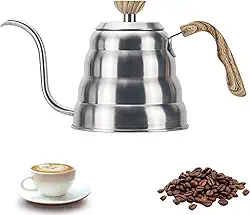 Chaleira Eletrica Bico de Ganso,Chaleira de Aço Inoxidável com Bico Fino,Chaleira Pescoço de Ganso para Café Coado e Chá, Bule Bico de Ganso, 304 Aço Inoxidável(1L)