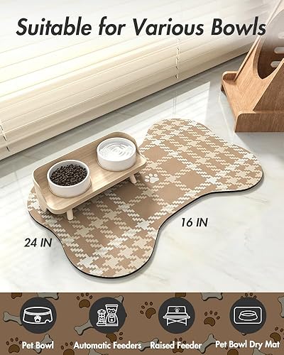 Miniatura 7 de MontVoo Tapete de alimentación para mascotas, tapete absorbente de comida para perros, tapete para alimentos y agua, de secado rápido, tapete de