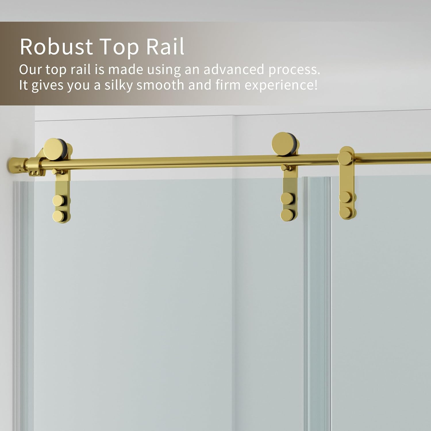 56-60" W x 76" H Frameless Shower Door,Sliding Shower Door with 5/16"(8mm) Clear SGCC Tempered Glass,Glass Shower Door w/Seal Strip Parts and Handle,Stainless Steel Hardware,Gold