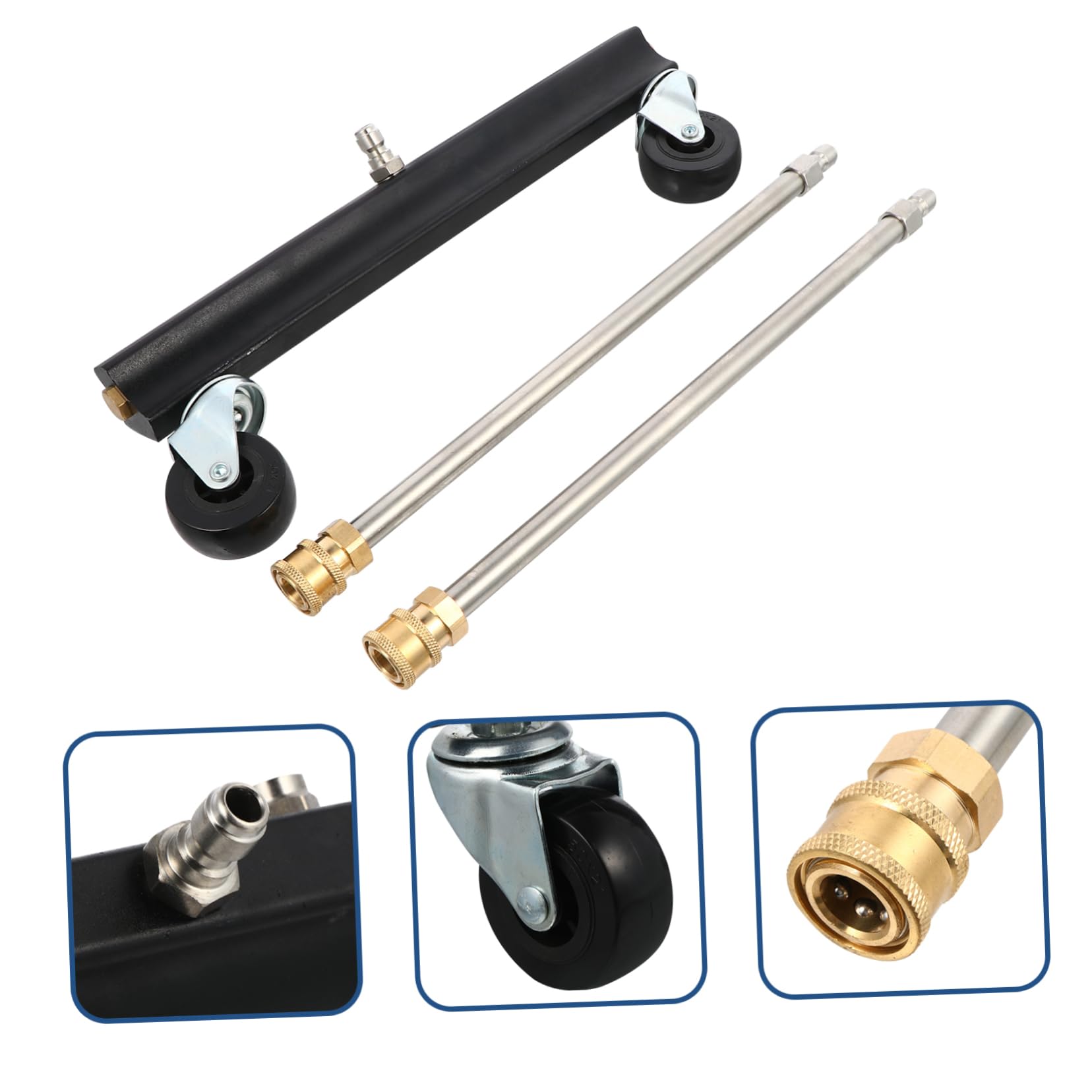 Cepillo Material Acero Inoxidable y Latón para Hidrolavadora de Alta Presión Rueda Giratoria para Limpieza de Chasis de Coche y Suelo Adecuado para Limpieza de Vehículos