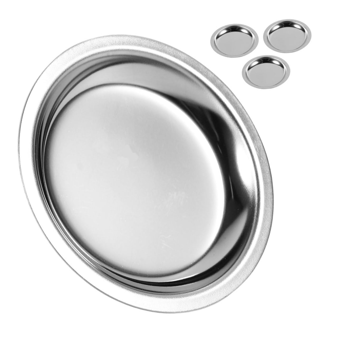 BESTYASH 4pcs Stainless Steel Tea Bag Holder Round Tea Saucer Stylish Small Tray Easy to Clean Utensil Holder