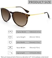 Vista 22 de ANDOILT Lentes de sol polarizados vintage para mujeres y hombres, protección UV, lentes de espejo redondos retro