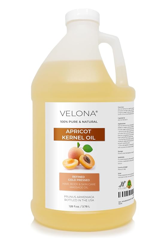 Óleo de semente de damasco velona, prensado a frio e refinado, 3,8 L