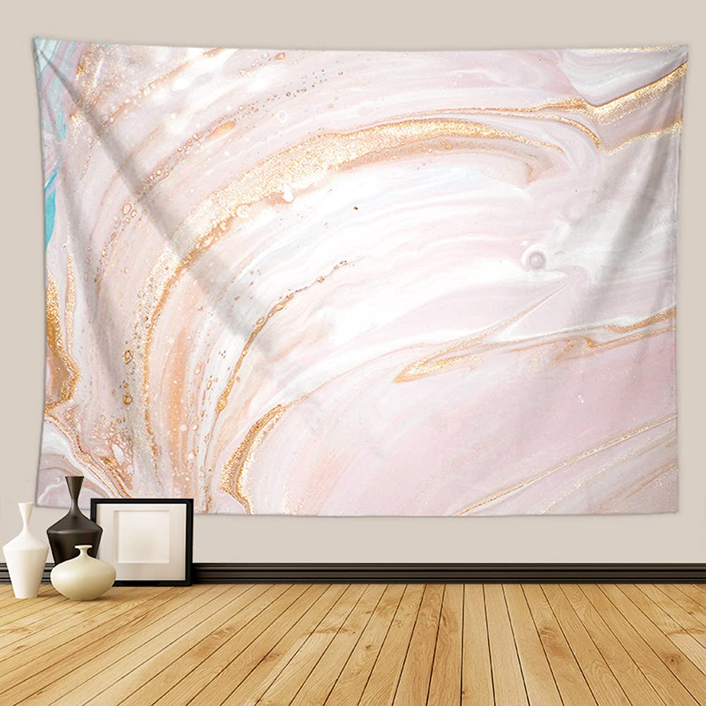 Wonderwall Psychedelic Gouache Marble Swirl Tapestries Purple Gold Natural Landscape Wall Tapestry, Art Wall Hanging Home Decoration Tapestry for Bedroom Living Room, 78.7x59.1 inch
