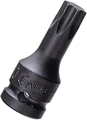 Genius Tools 1/2" Drive T-50 Star Impact Bit Socket, 2.992 in Longitud, Acero Cr-Mo - 4476S50