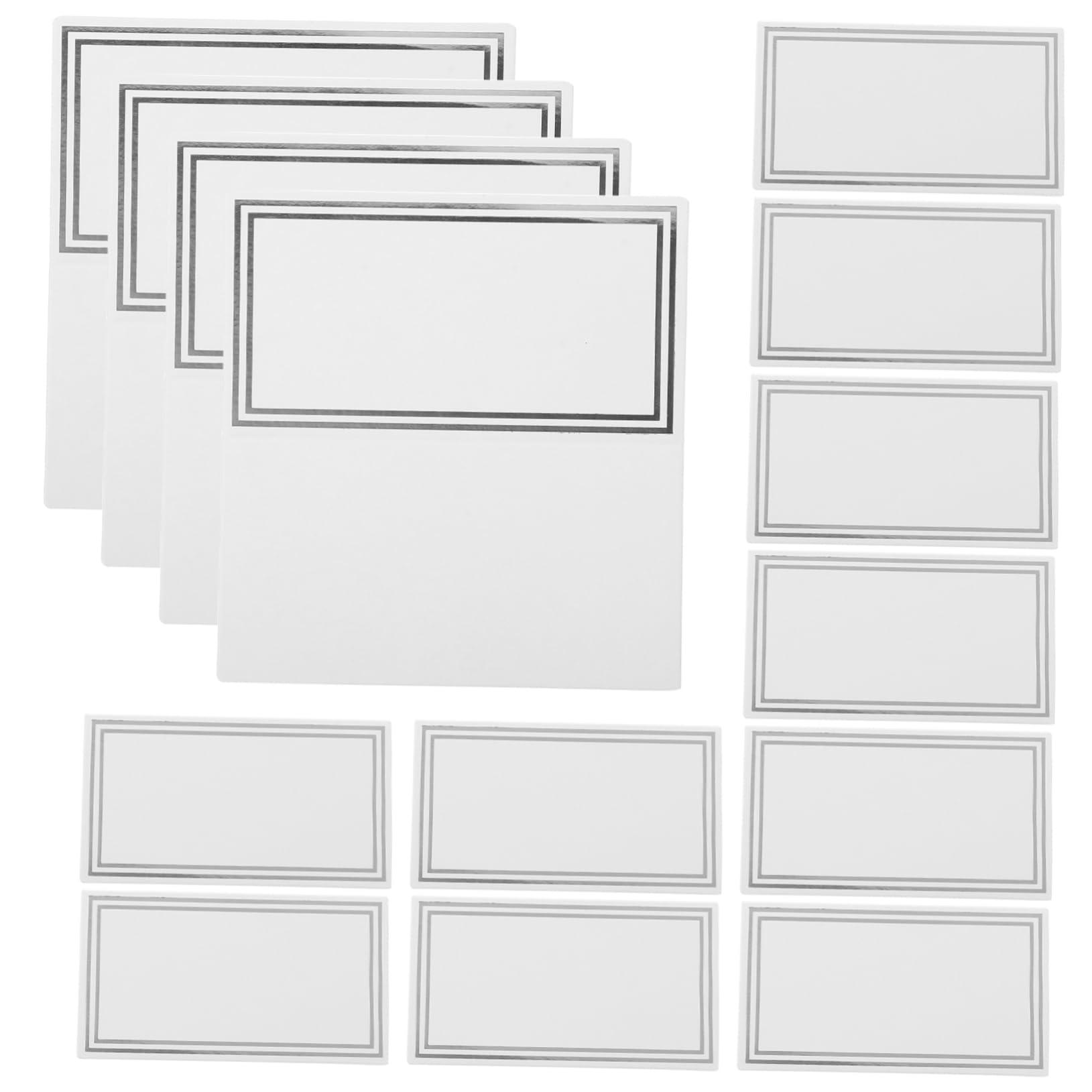 50Pcs Elegant Double Frame Foil Table Name Cards for Weddings Parties Banquets Blank Place Cards for Guest Seating Assignments Design