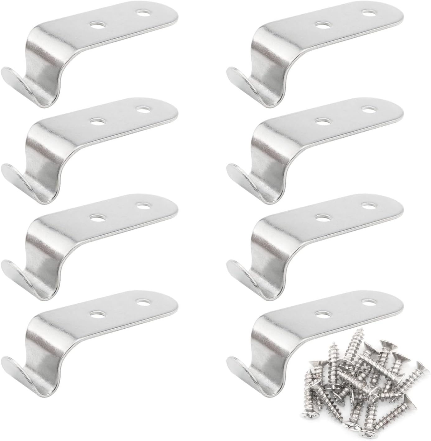 8pcs Spring Box Buckle 90 Degree Duckbill Hasp B Model Hook Hole Pitch 18mm 304 Stainless Steel Tool Box Locking Carabiners