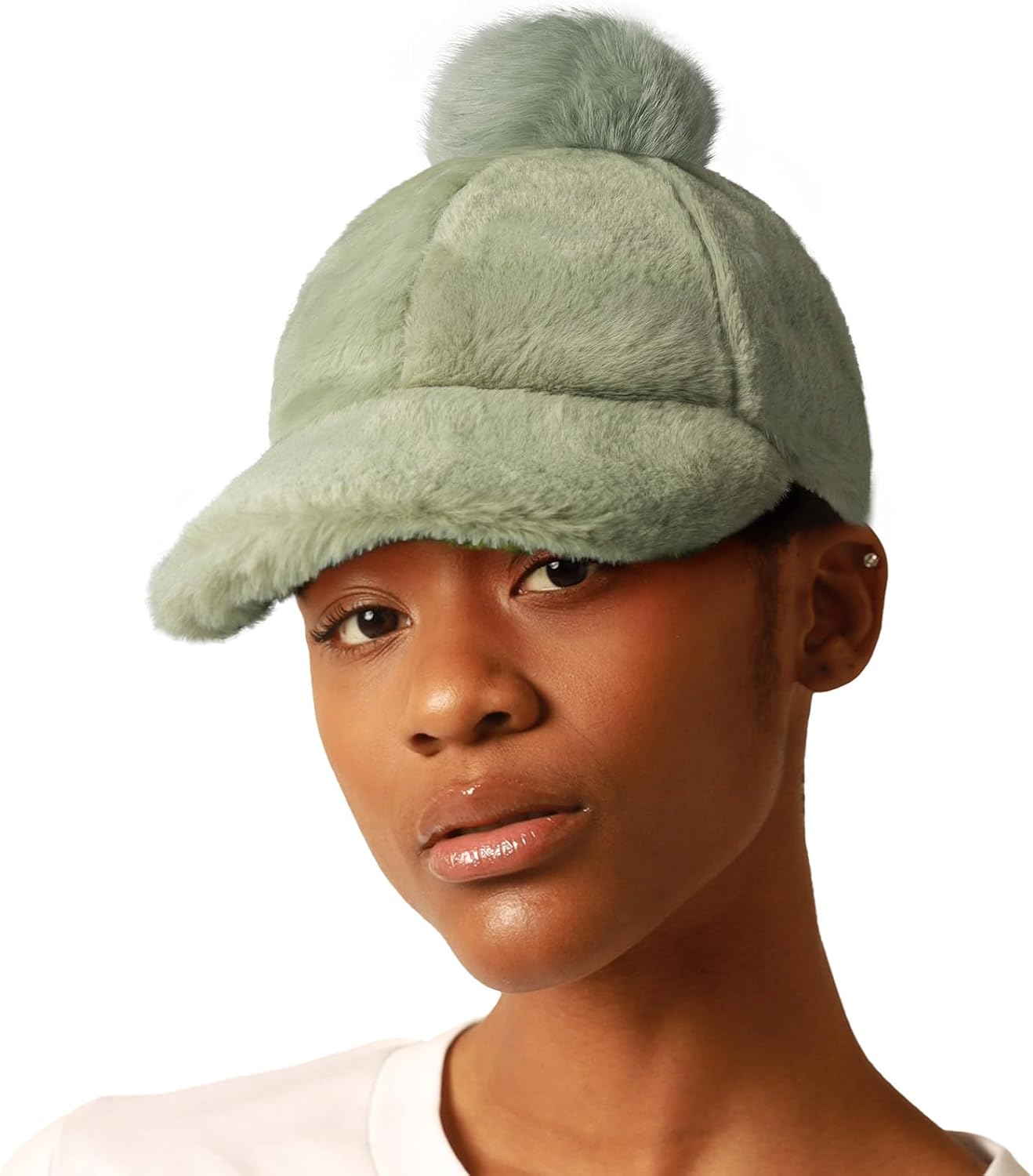 CHOK.LIDS Everyday Winter Fur Baseball Cap for Women Men Fleece Dad Hat Unisex Adjustable Lightweight Polo Style Curved Brim
