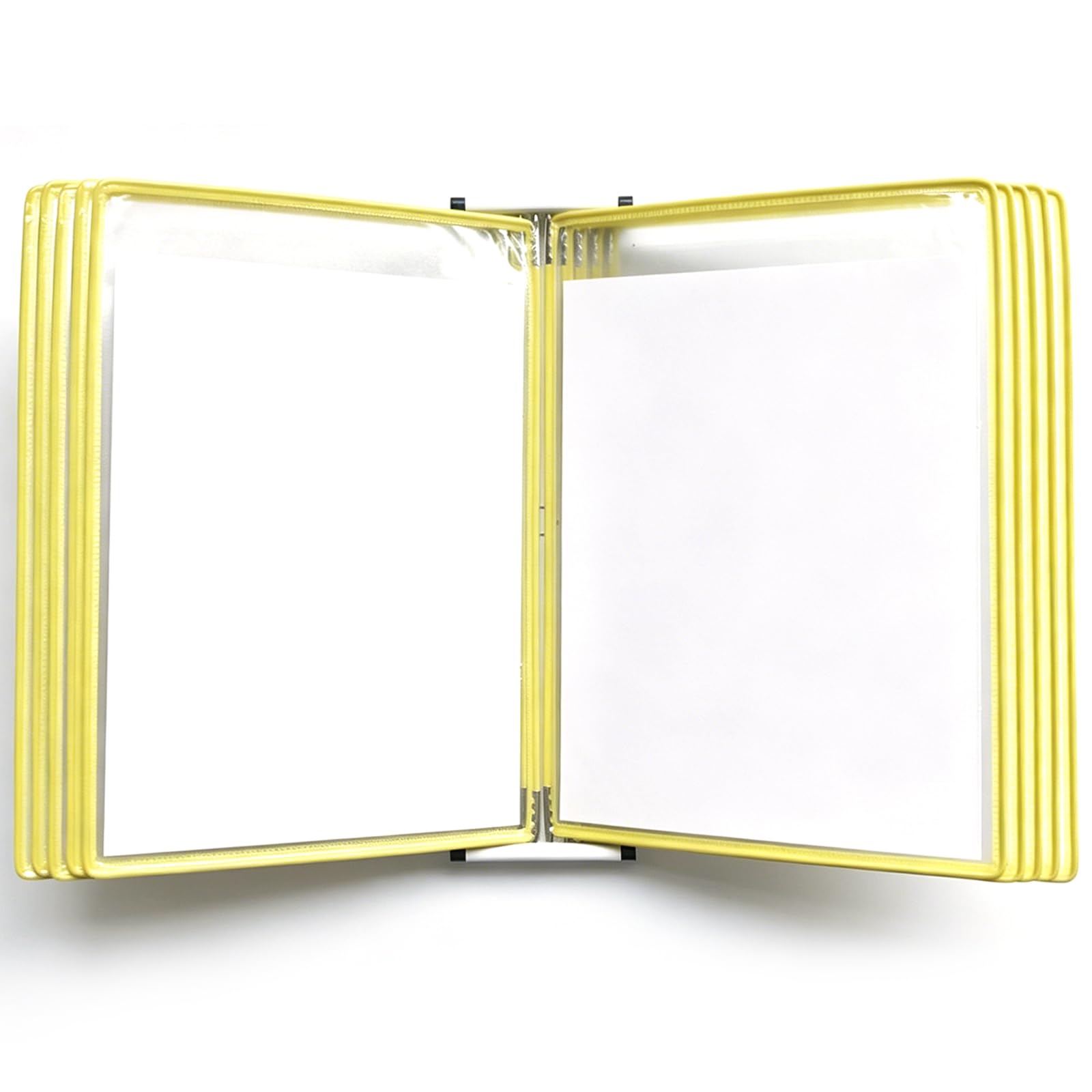 Soporte para Documentos Archivador De Pared Carpeta Abatible De Pared Amarillo para Menús De Restaurante,10pcs