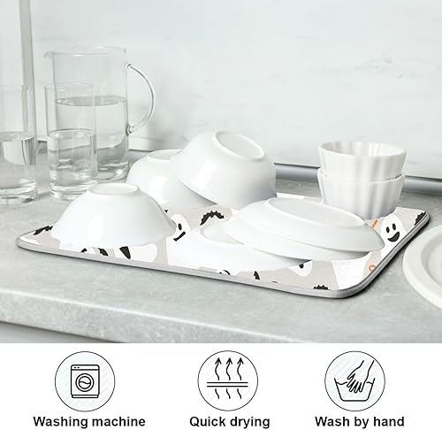 Miniatura 7 de Cute Bats Drying Dish Mat Washnable Absorbent Kitchen Countertop Decor Drying Mats For Countertop Tapete Para Cocina 16'' x 18''