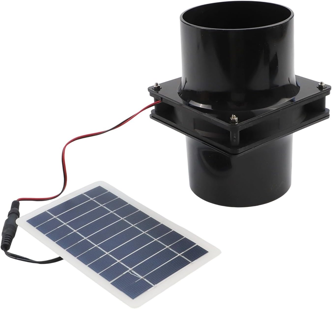 10W 12V Solar Exhaust Fan Kit with Round Duct for RV Attic Greenhouse Boat Ventilation, ABS Housing, 6 Inch Diameter, Black and Orange(black)