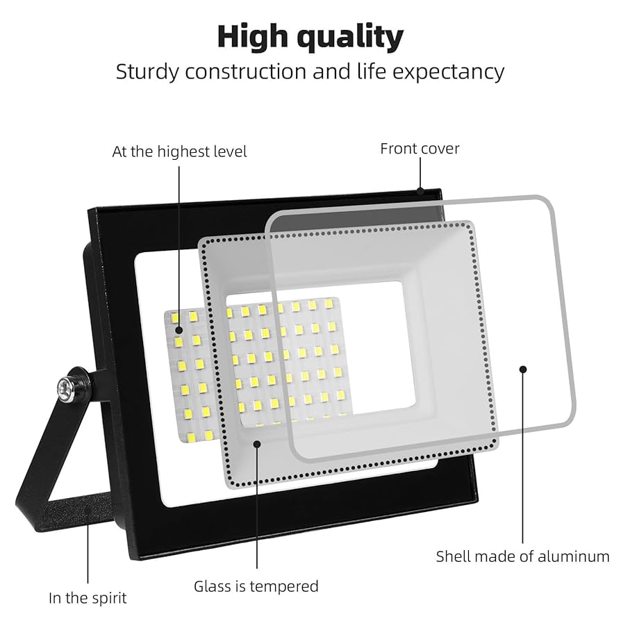 500W Outdoor LED Flood Light, 50000lm Super Bright Floodlight, IP66