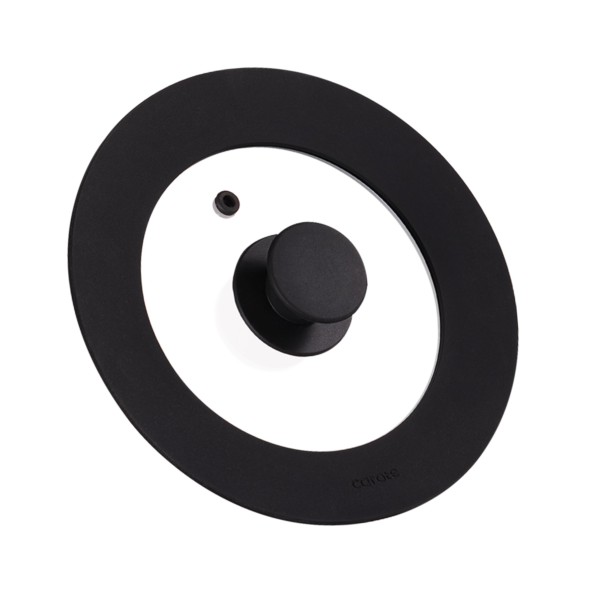 CAROTE Universal Silicone Lid for Pots, Pans and Skillets, Pot Lid With Heat Resistant Silicone Rim and Tempered Glass, Black（6"+7"+8"）