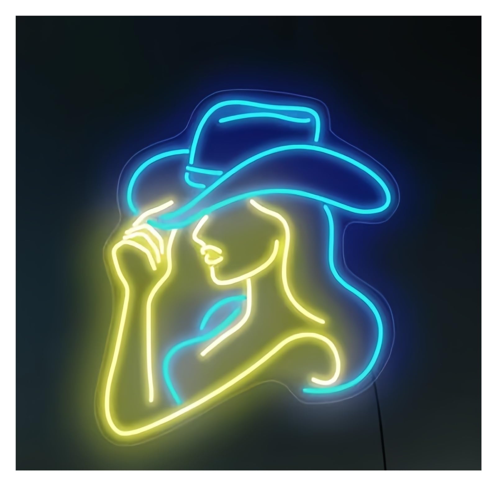 SHOUXI Sign Lamp Cowgirl Neon Sign, Western Girl Bar Decor(B,60cm)
