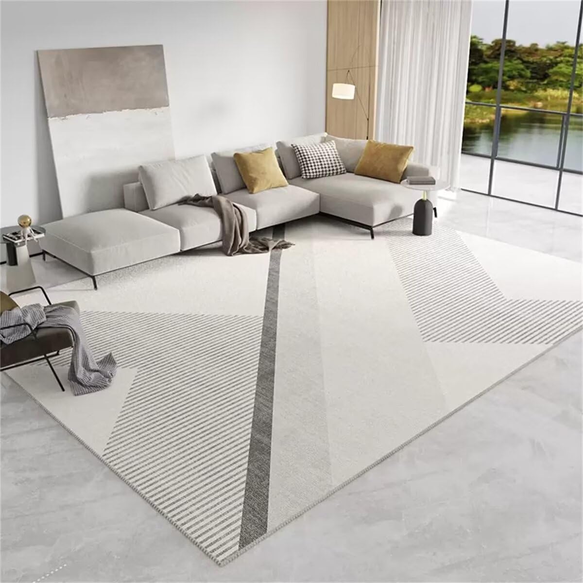Tapis de salon gris 70x140 cm sur mesure pour décoration de canapé