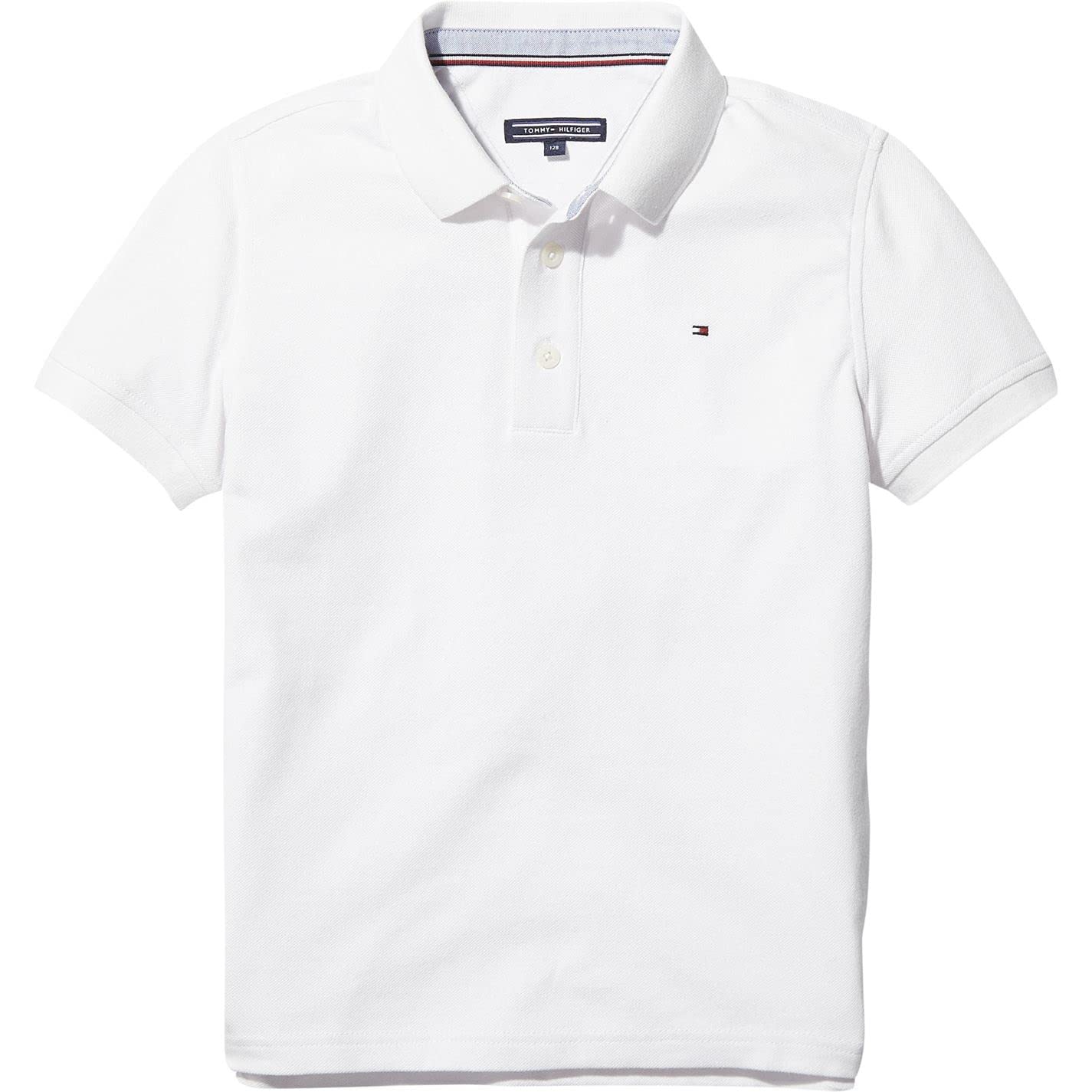 Tommy Hilfiger Chłopięce koszulki polo z krótkim rękawem, biały (Bright White), 8 lat