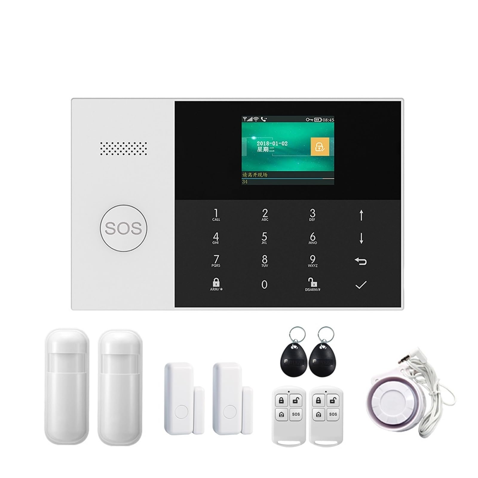 System Alarmowy WIFI GSM 433 MHz Alarm Bezpieczeństwa W Domu Inteligentne Zestawy Czujka Ruchu RFID PIR Z Kontrolą Aplikacji Kamery IP Kompletny System Alarmowy(PG105-D..)