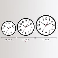 Vista 3 de AKCISOT Reloj de pared de 12 pulgadas, silencioso y moderno, funciona con pilas, reloj analógico clásico para oficina, hogar, baño, cocina