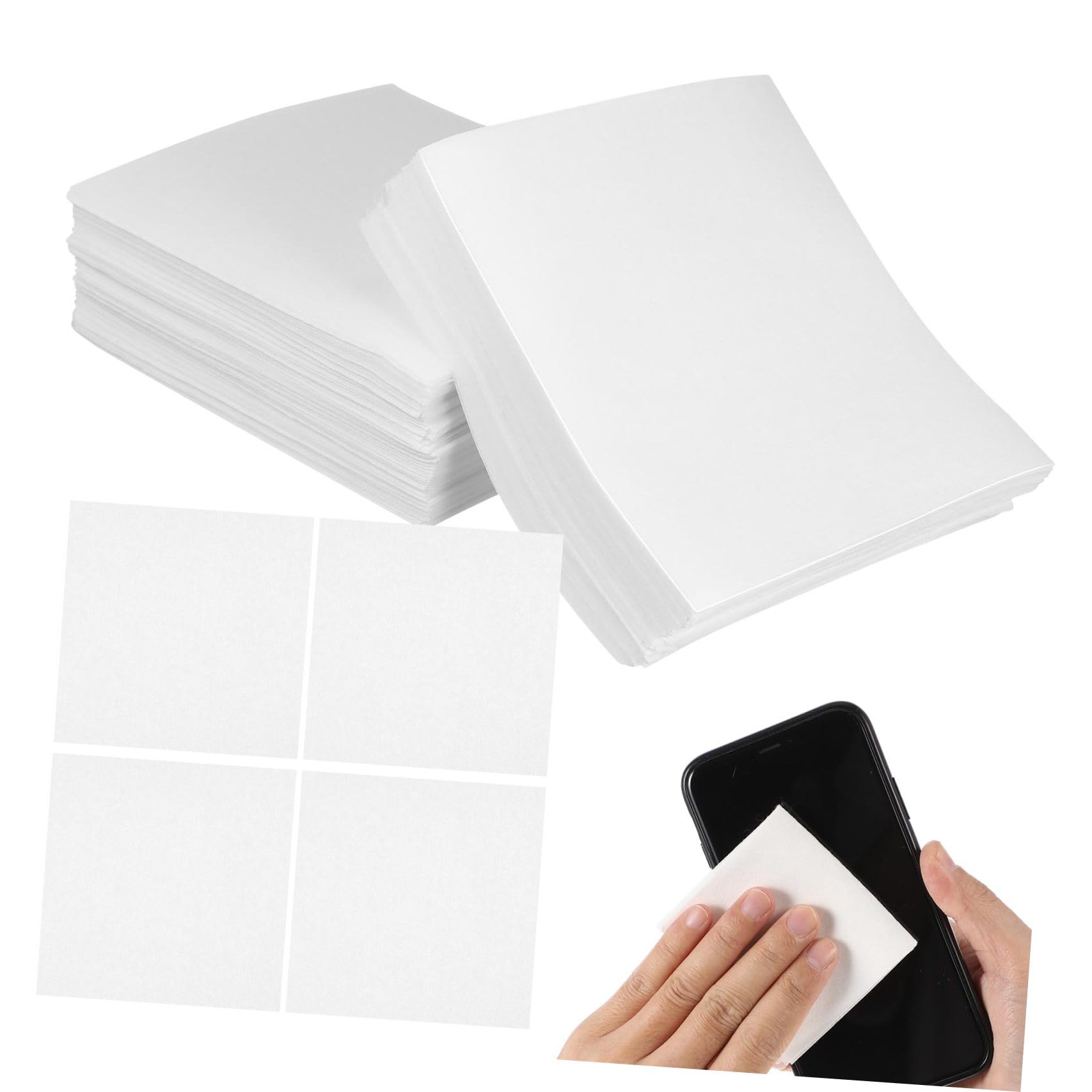 Lingettes Nettoyantes sans Peluche pour Écrans Électroniques, 300 Pièces, en Fibre de Polyester et Pâte de Bois, Effet Nettoyant pour Tv et Tablettes, Usage sans Poussière