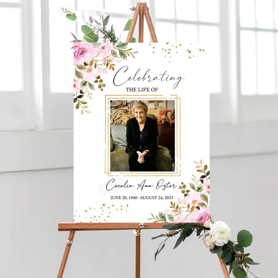 Personalized Funeral Welcome Sign, Celebration of Life Sign, Memorial Sign, In Loving Memory Sign, Memorial Decoration, Celebration of Life Decoration, Heavenly Sign, Heavenly Decoration #6