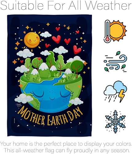 Miniatura 6 de Breeze Decor - Juego de bandera para jardín con soporte de expresión de paz y apoyo a la paz y protección del medio ambiente para decoración de la