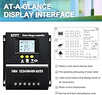 Vista 6 de Controlador de carga solar MPPT de 100 A, 12 V, 24 V, 36 V, 48 V, pantalla LCD, regulador inteligente, entrada máxima de 100 V, USB dual