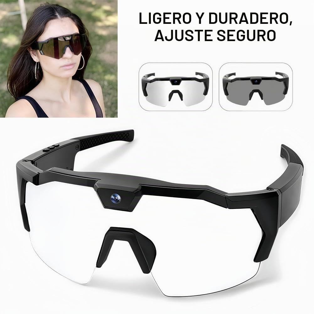 Pov Glasses 4K - Gafas de sol de béisbol con cámara, gafas de grabación de video inteligente para deportes de acción, 16/32/64/128 GB de memoria para hombres y mujeres, gafas de sol con
