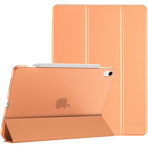 ProCase Smart Case for iPad Air 11-inch M4 (2026, 8th Gen) / M3 (2025) / M2 (2024) & 10.9 Inch iPad Air 5th (2022) & 4th (2020) – Protective Hard Back Cover with Auto Sleep/Wake - Orange