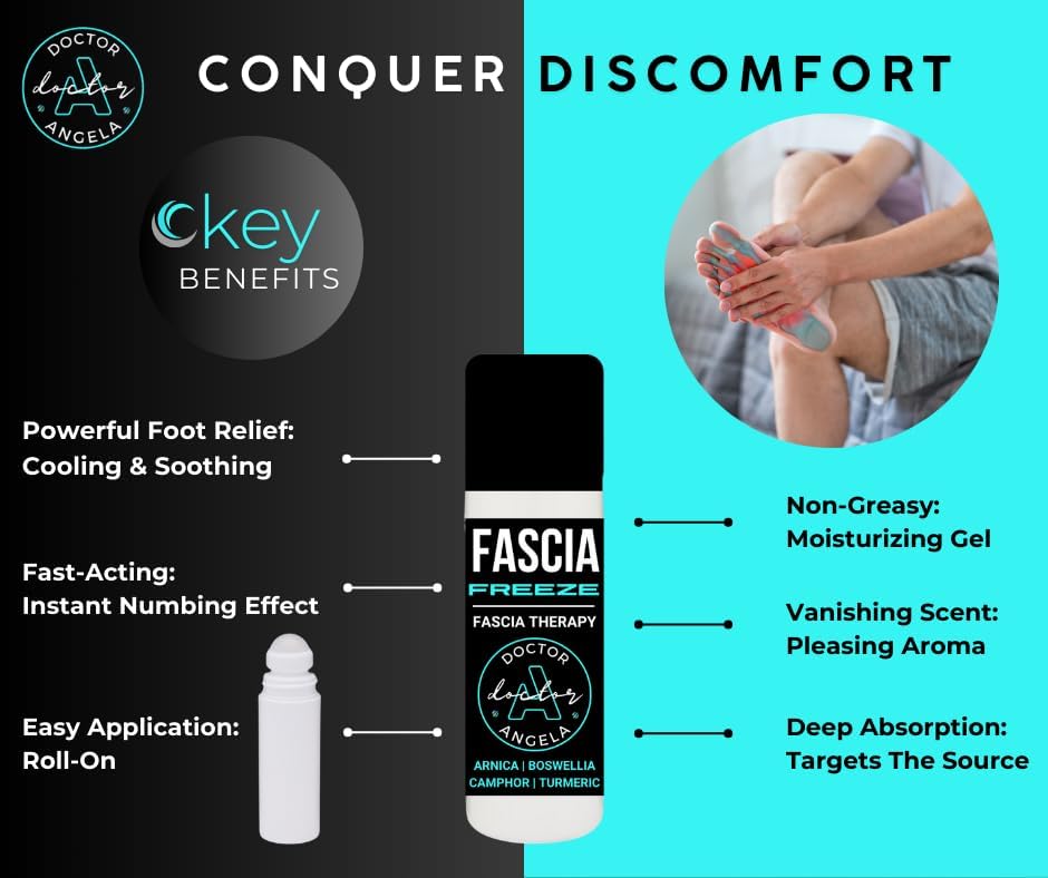 Miniatura 2 de Dr. A's Fascia Freeze Crema para aliviar la fascitis plantar  Arco natural, espolón de talón, gel refrescante para alivio de pies  Ingredientes a