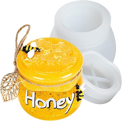 Molde de resina de silicona para tarro de miel con tapa de tornillo