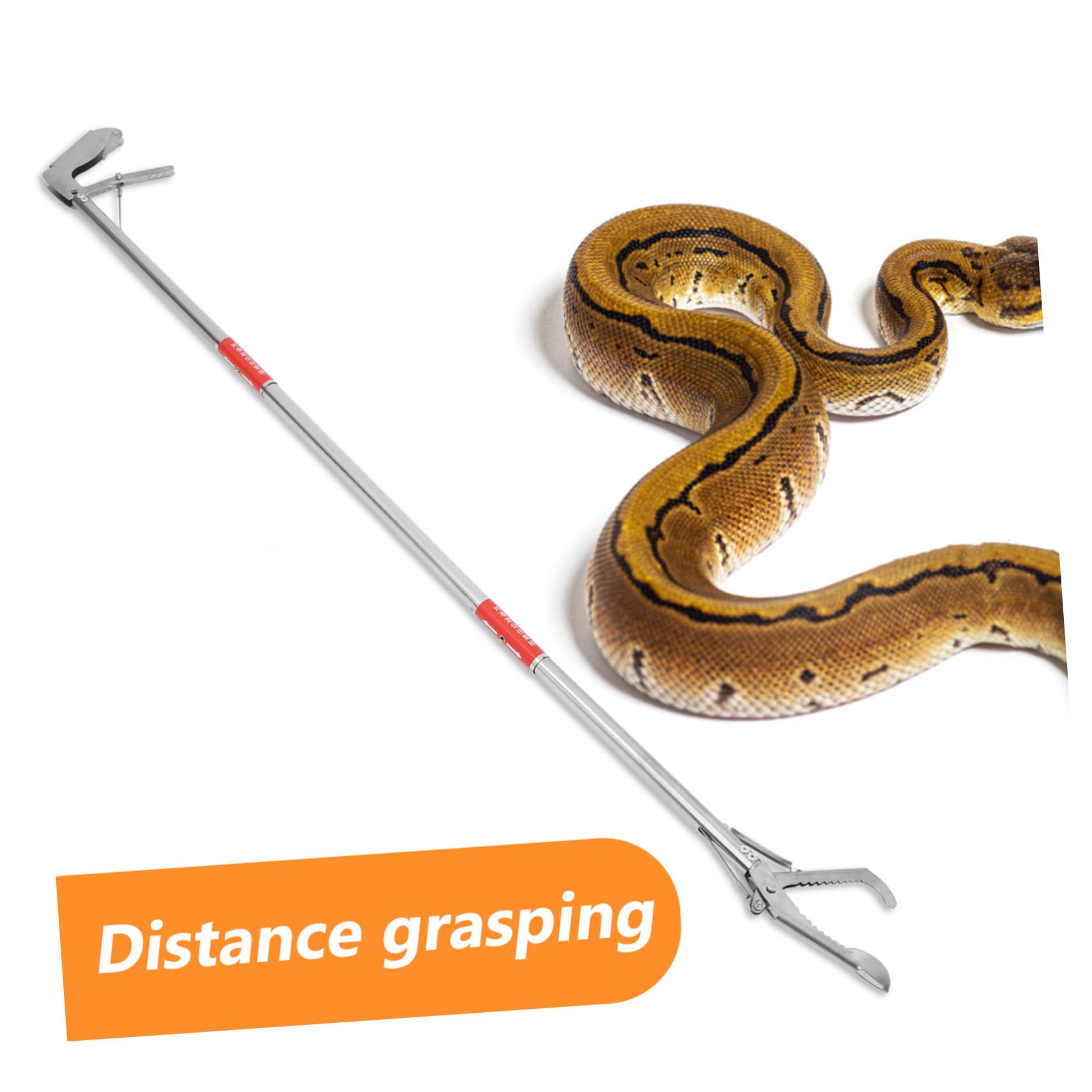 Toyvian Pince à Serpent Longueur Réglable en Acier Inoxydable Pliable Prise Sécurisée et Structure en 3 Sections Manipulation de Serpents et Anguilles